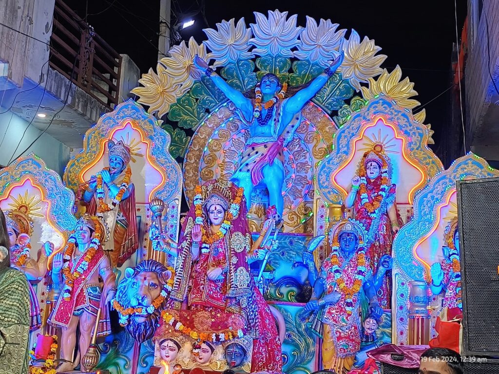 "Divine Darbar of Maa Durga: A scene of spiritual elegance and strength."